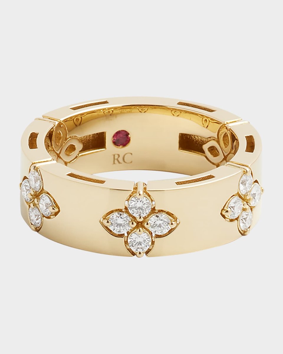 18K Yellow Gold Diamond Love In Verona Ring, Size 6.5